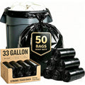 Lamosi 30-33 Gallon Trash Bags (50/100 Count), 32" x 39" Black Garbage Bags, Outdoor Garbage Can Liners