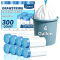 Lamosi 4 Gallon Drawstring Trash Bags 300 Count, Small Garbage Bags for Bathroom, Office, Bedroom & Kitchen