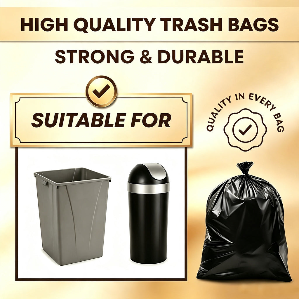 Lamosi 30-33 Gallon Trash Bags (50/100 Count), 32" x 39" Black Garbage Bags, Outdoor Garbage Can Liners