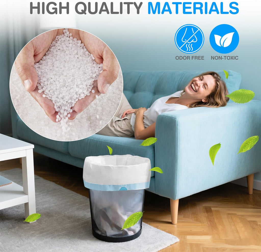 Lamosi 4 Gallon Drawstring Trash Bags 300 Count, Small Garbage Bags for Bathroom, Office, Bedroom & Kitchen