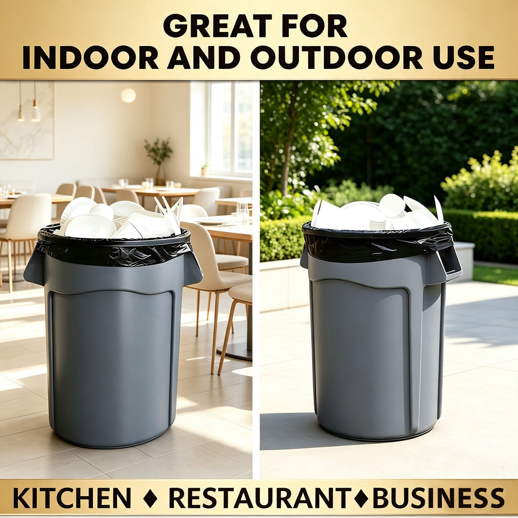 Lamosi 30-33 Gallon Trash Bags (50/100 Count), 32" x 39" Black Garbage Bags, Outdoor Garbage Can Liners