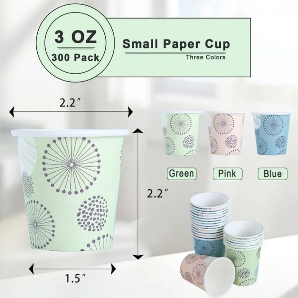 Lamosi Disposable Paper Cups for Hot/Cold Drink,3 oz,300 Count