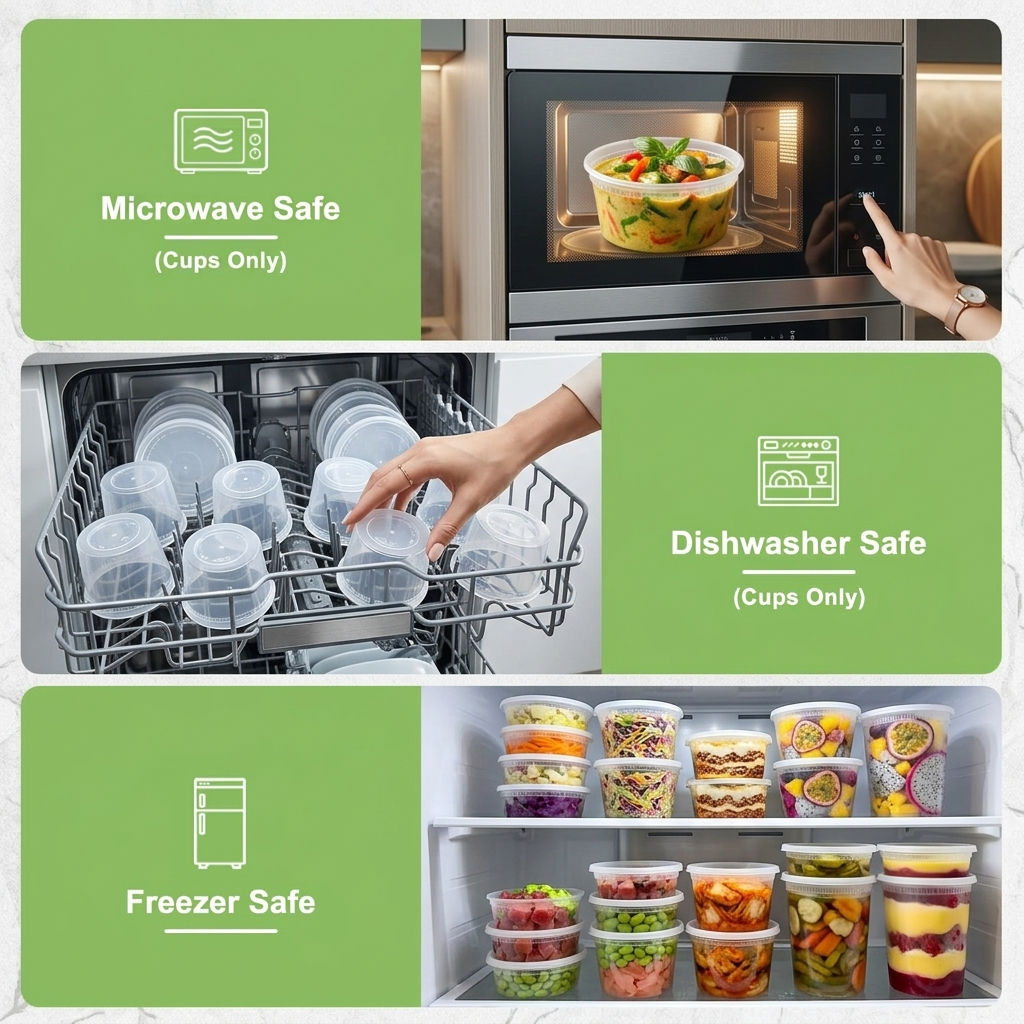 Lamosi 60 Sets 8/16/24/32 oz Plastic Deli Food Containers With Lids, Leak-Proof & BPA Free Airtight Stackable Takeout Plastic Food Storage Containers