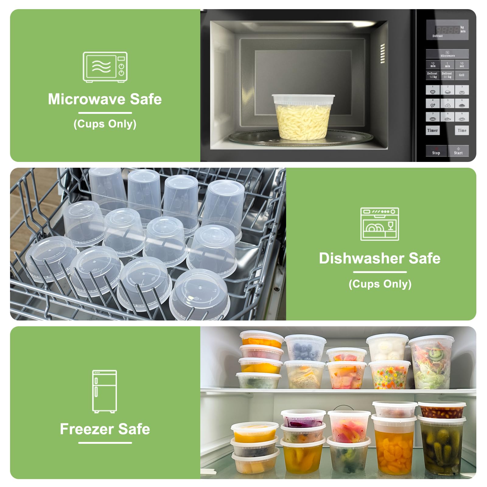 Lamosi 60 Sets 8/16/24/32 oz Plastic Deli Food Containers With Lids, Leak-Proof & BPA Free Airtight Stackable Takeout Plastic Food Storage Containers