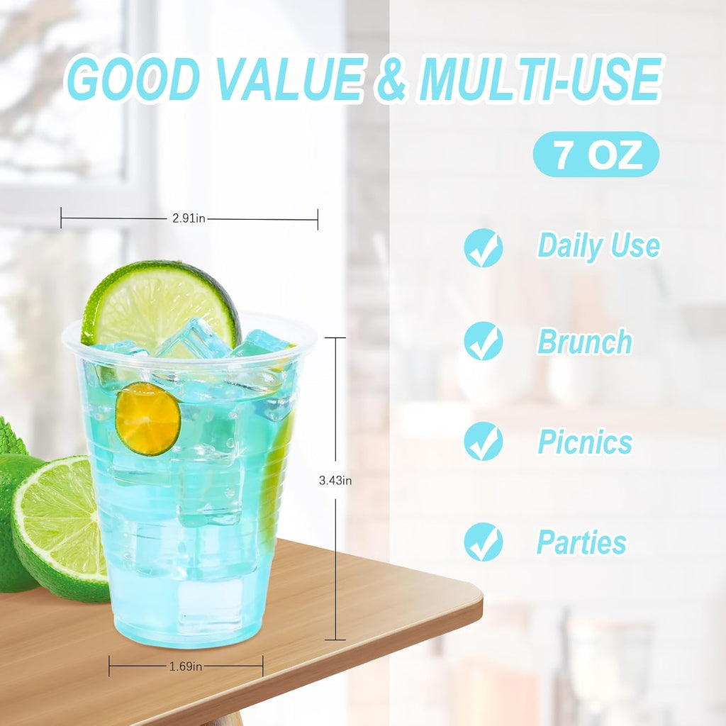 Lamosi 5//7/9/12 oz Clear Plastic Cups Disposable Crysta Cold Drinking Cup, 300/500/600 Pack