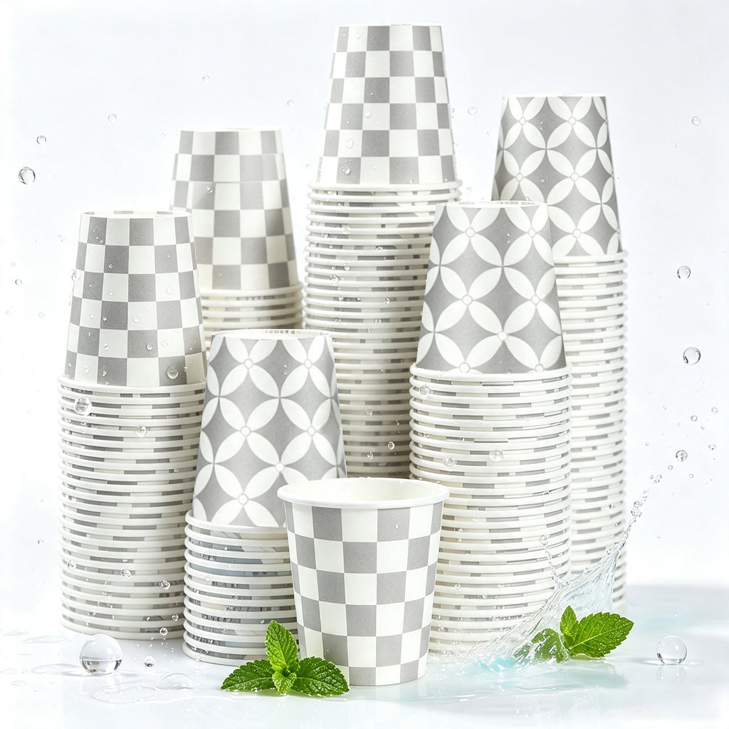 Lamosi Disposable Paper Cups Gray Small 3 oz Cups, 300 Count