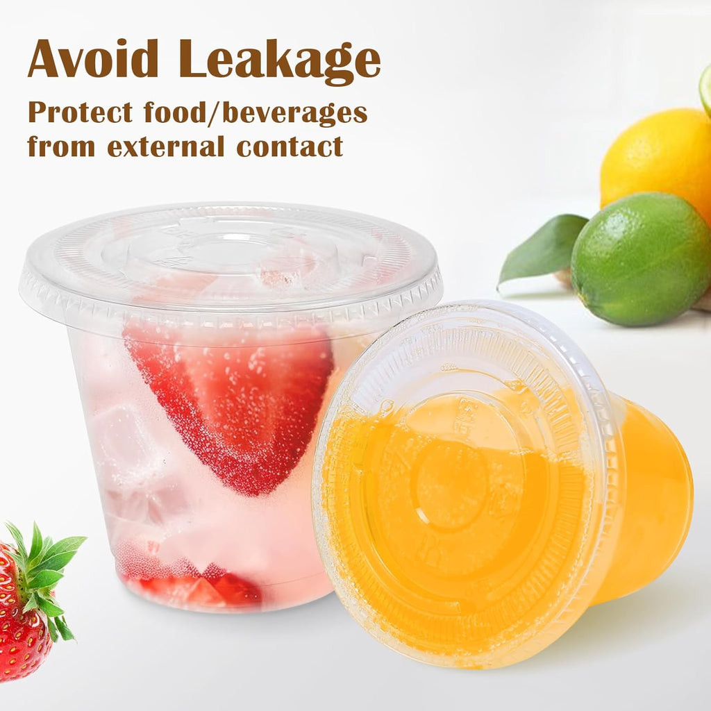 Lamosi 50/200 Pack 9oz Clear Plastic Cups with Dome Lids, Disposable Dessert Cups with Lids, Dessert Cups for Pudding