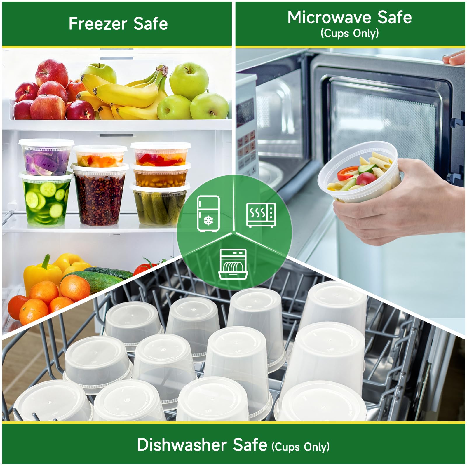 Lamosi 60 Sets 8/16/24/32 oz Plastic Deli Food Containers With Lids, Leak-Proof & BPA Free Airtight Stackable Takeout Plastic Food Storage Containers