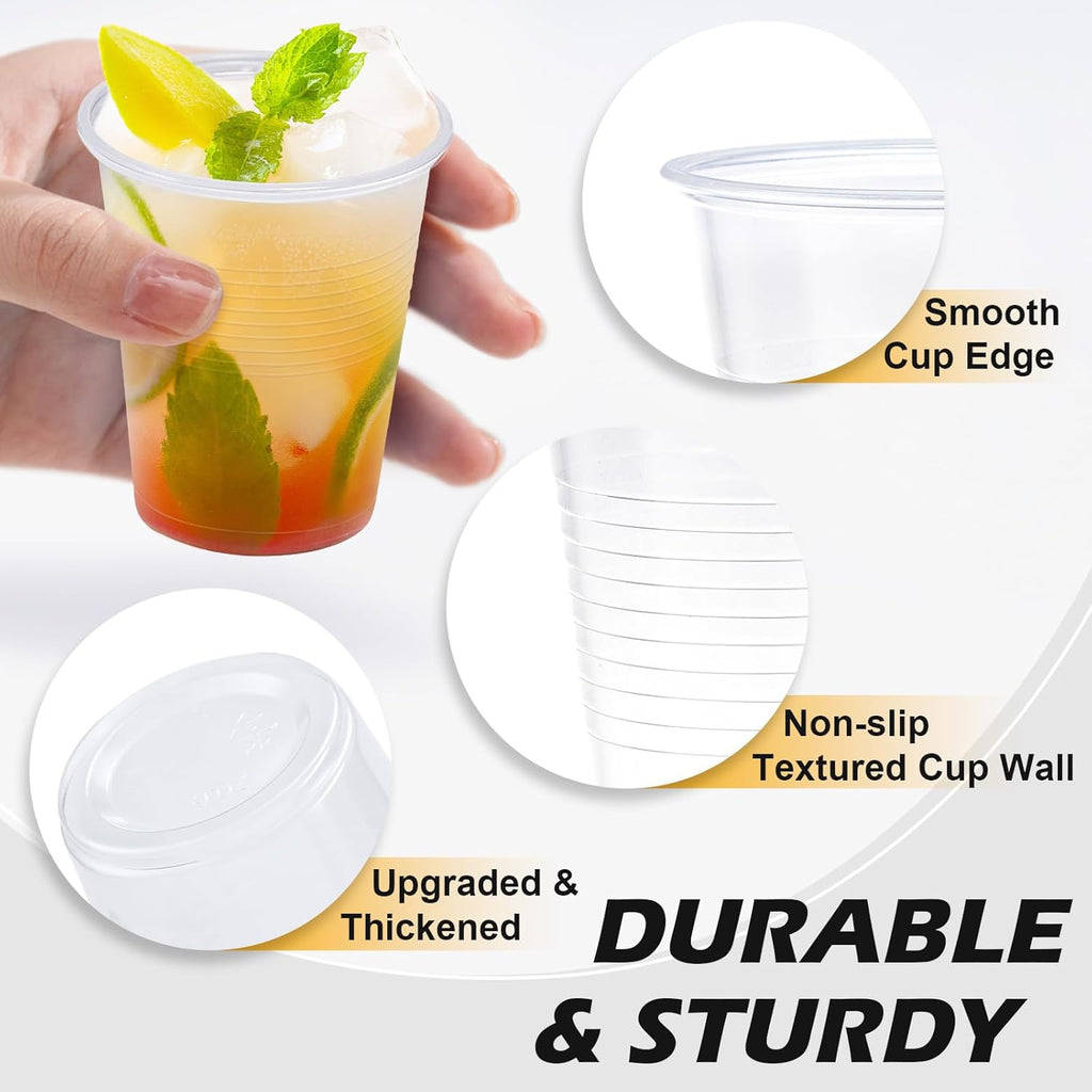 Lamosi 5//7/9/12 oz Clear Plastic Cups Disposable Crysta Cold Drinking Cup, 300/500/600 Pack