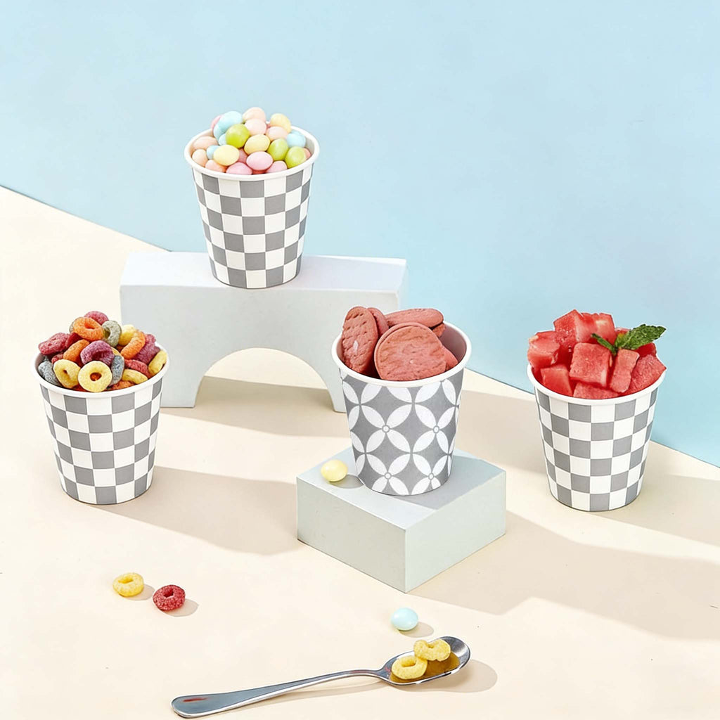 Lamosi Disposable Paper Cups Gray Small 3 oz Cups, 300 Count
