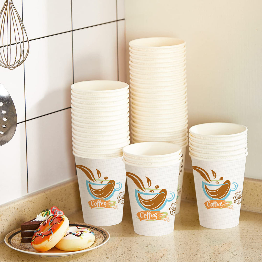 Lamosi Disposable Paper Cups 12 oz Hot Cups, 100 Count
