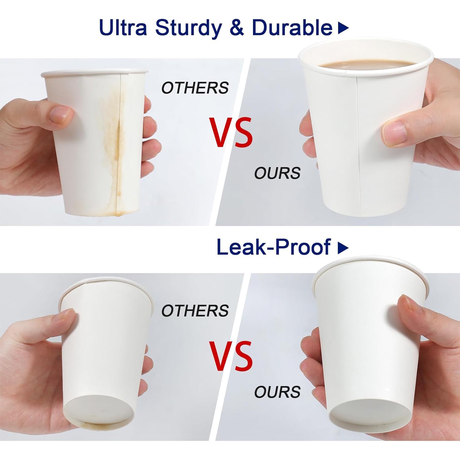 Lamosi Disposable Paper Cups 12 oz Hot Cups, 100 Count