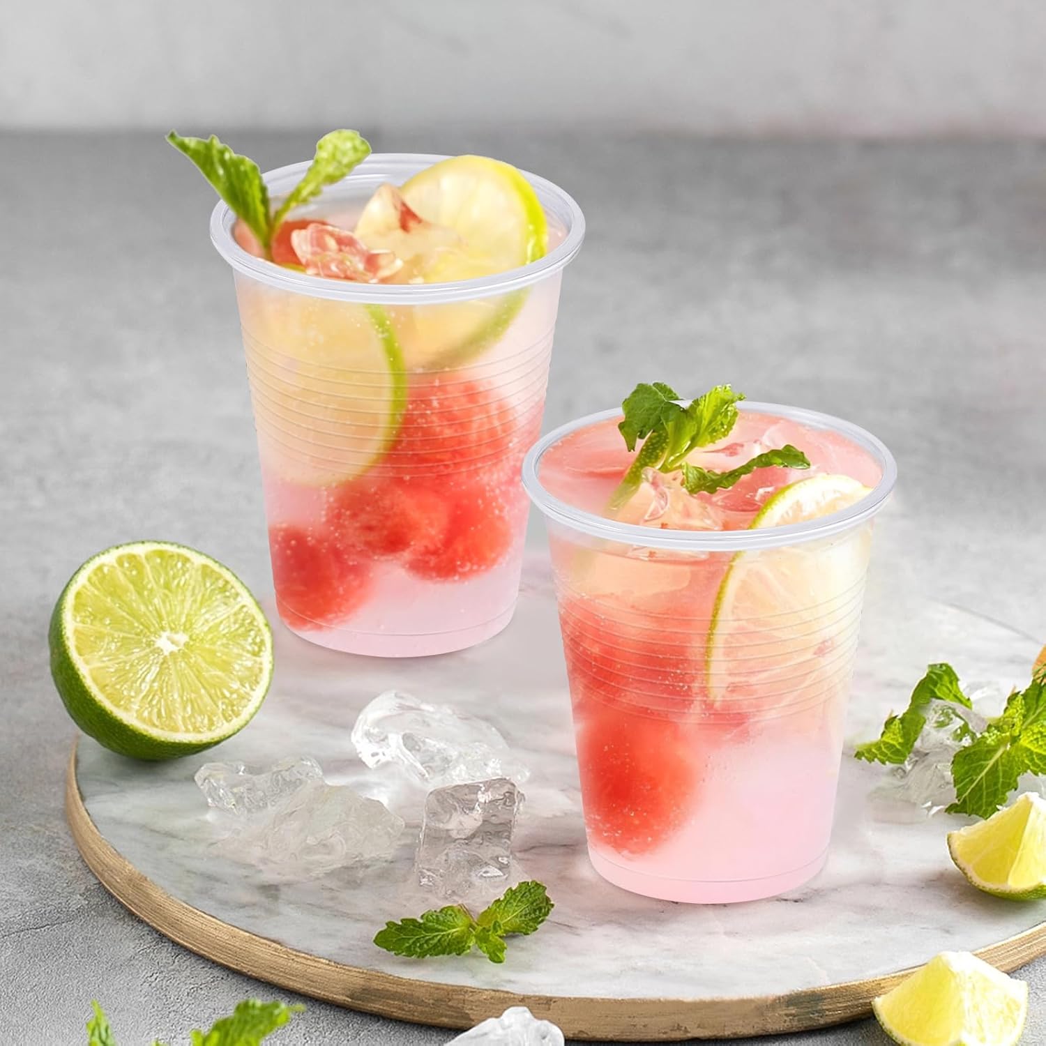 Lamosi 5//7/9/12 oz Clear Plastic Cups Disposable Crysta Cold Drinking Cup, 300/500/600 Pack