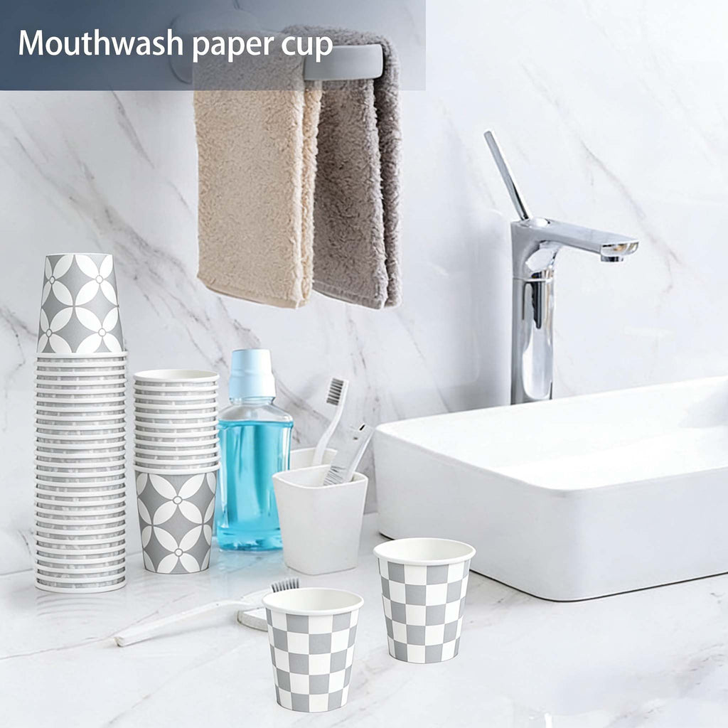 Lamosi Disposable Paper Cups Gray Small 3 oz Cups, 300 Count