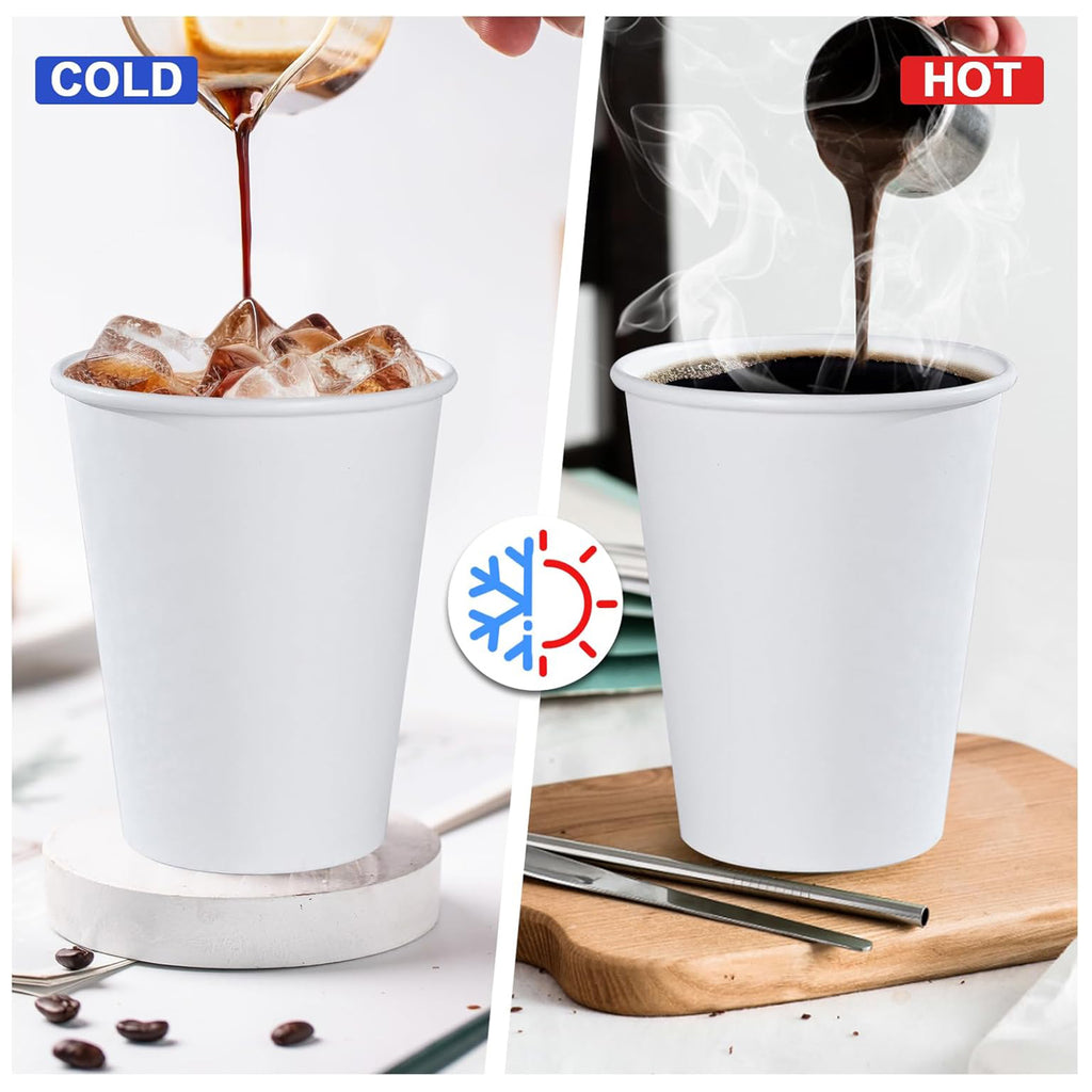 Lamosi Disposable Paper Cups 12 oz Hot Cups, 100 Count