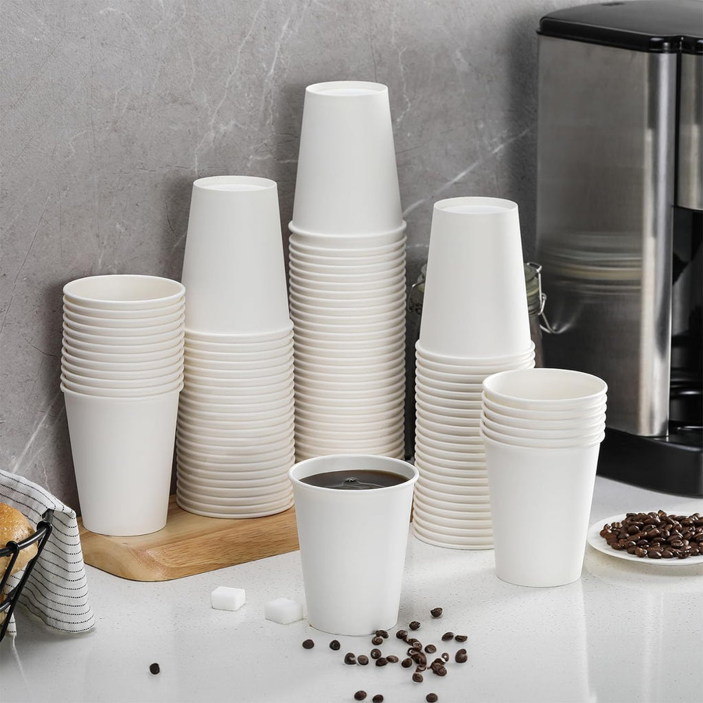 Lamosi Disposable Paper Cups 12 oz Hot Cups, 100 Count
