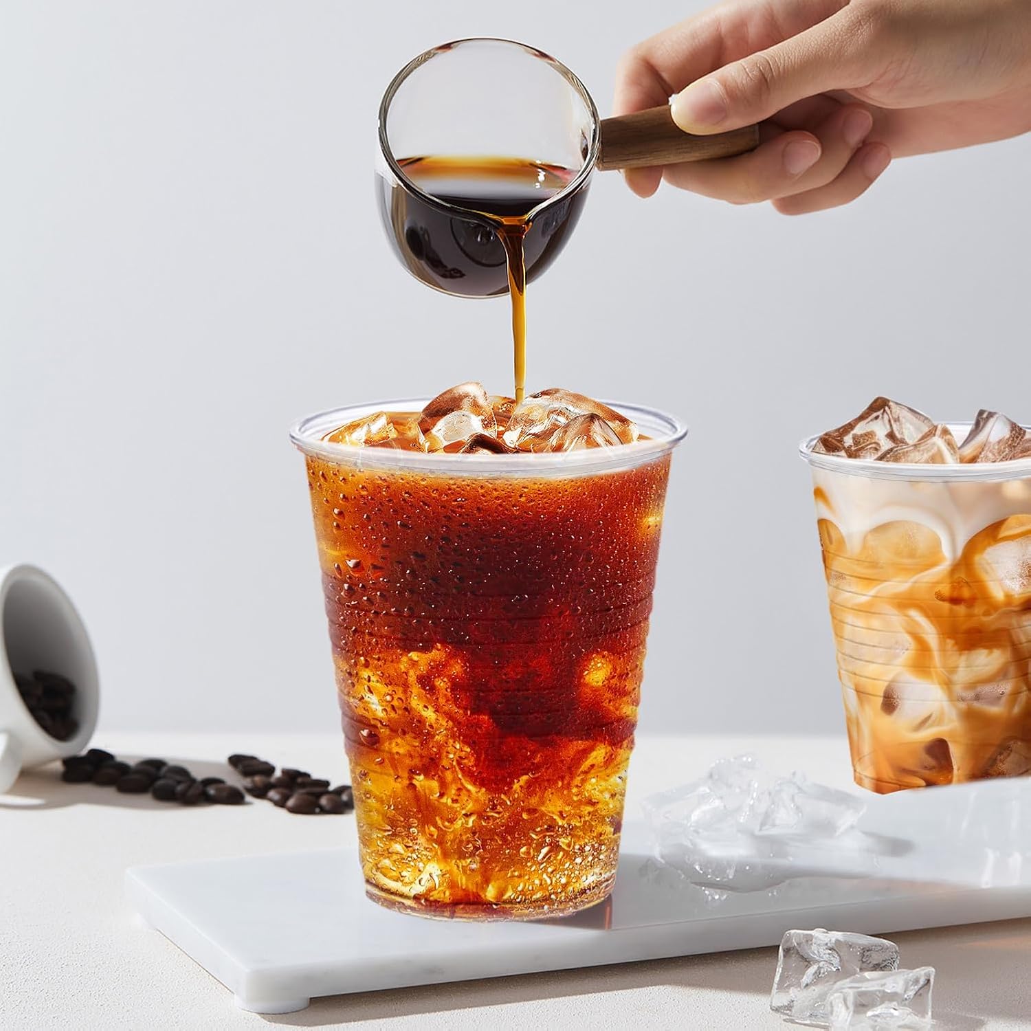 Lamosi 5//7/9/12 oz Clear Plastic Cups Disposable Crysta Cold Drinking Cup, 300/500/600 Pack