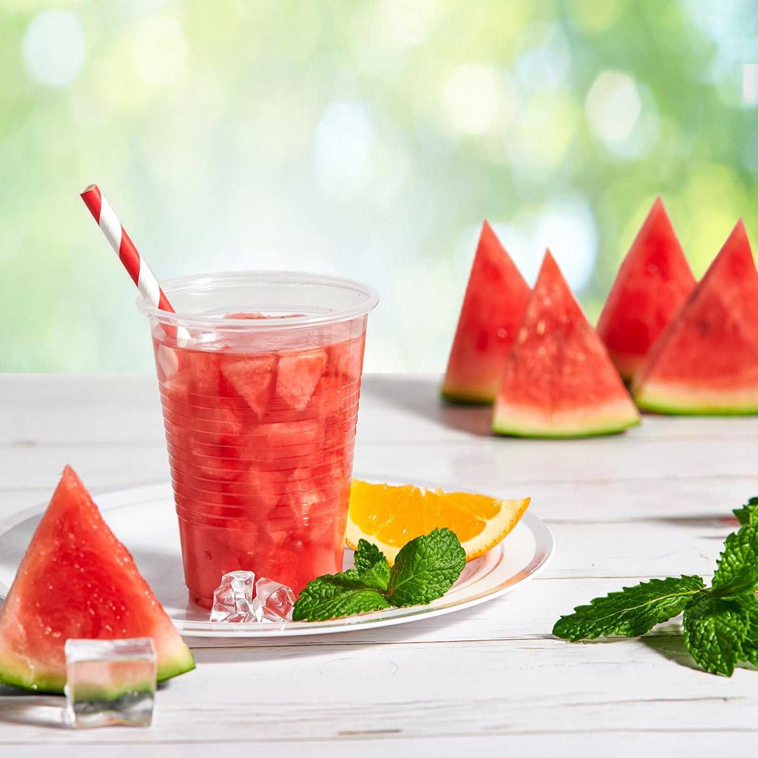 Lamosi 5//7/9/12 oz Clear Plastic Cups Disposable Crysta Cold Drinking Cup, 300/500/600 Pack