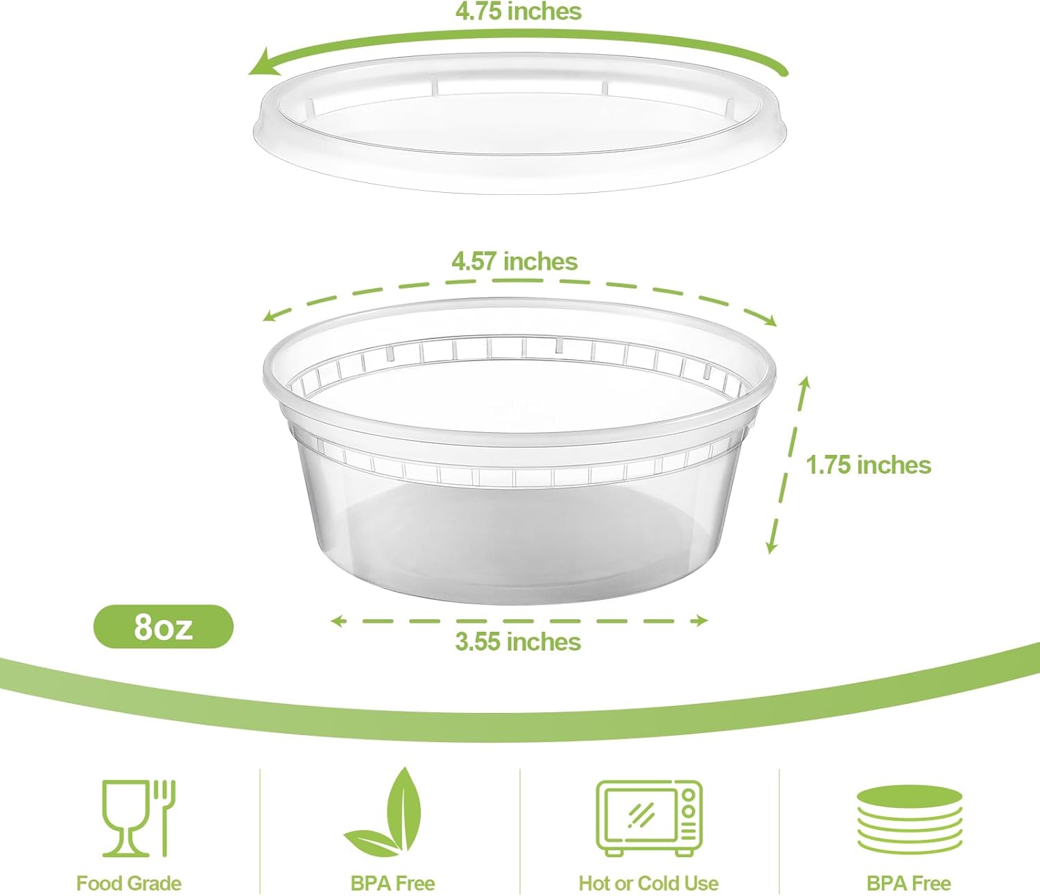 Lamosi 60 Sets 8/16/24/32 oz Plastic Deli Food Containers With Lids, Leak-Proof & BPA Free Airtight Stackable Takeout Plastic Food Storage Containers