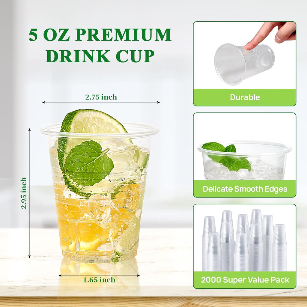Lamosi 5//7/9/12 oz Clear Plastic Cups Disposable Crysta Cold Drinking Cup, 300/500/600 Pack