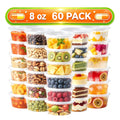 Lamosi 60 Sets 8/16/24/32 oz Plastic Deli Food Containers With Lids, Leak-Proof & BPA Free Airtight Stackable Takeout Plastic Food Storage Containers