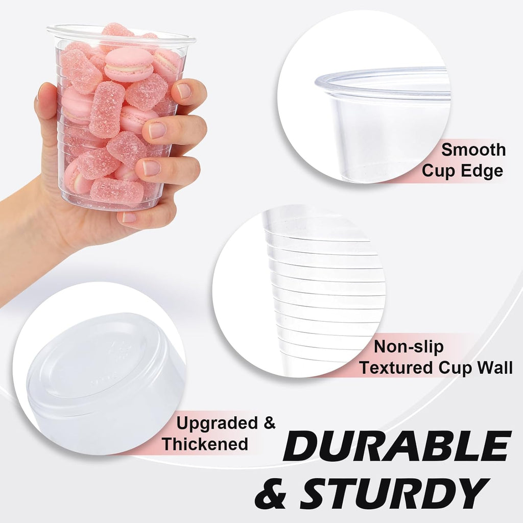 Lamosi 5//7/9/12 oz Clear Plastic Cups Disposable Crysta Cold Drinking Cup, 300/500/600 Pack