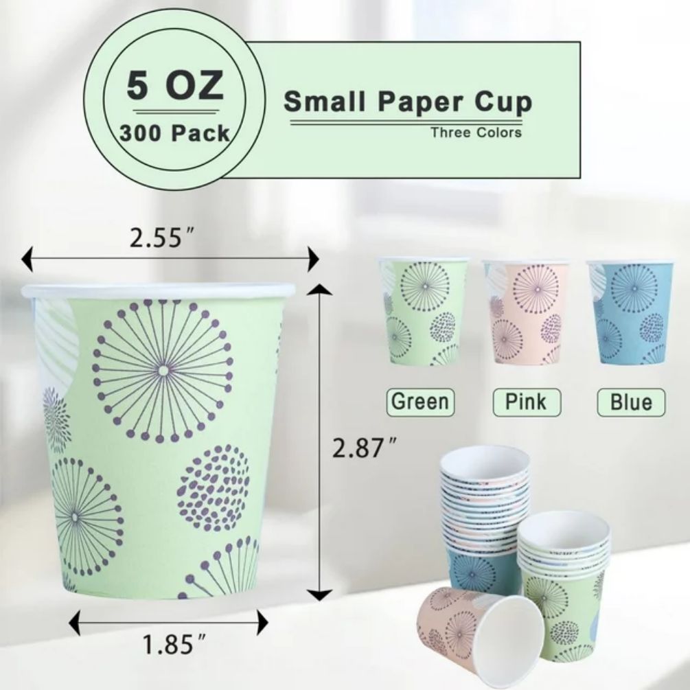 Lamosi Disposable Paper Cups for Hot/Cold Drink,3 oz,300 Count
