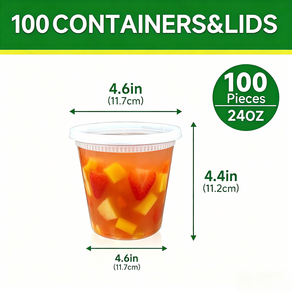 Lamosi 60 Sets 8/16/24/32 oz Plastic Deli Food Containers With Lids, Leak-Proof & BPA Free Airtight Stackable Takeout Plastic Food Storage Containers