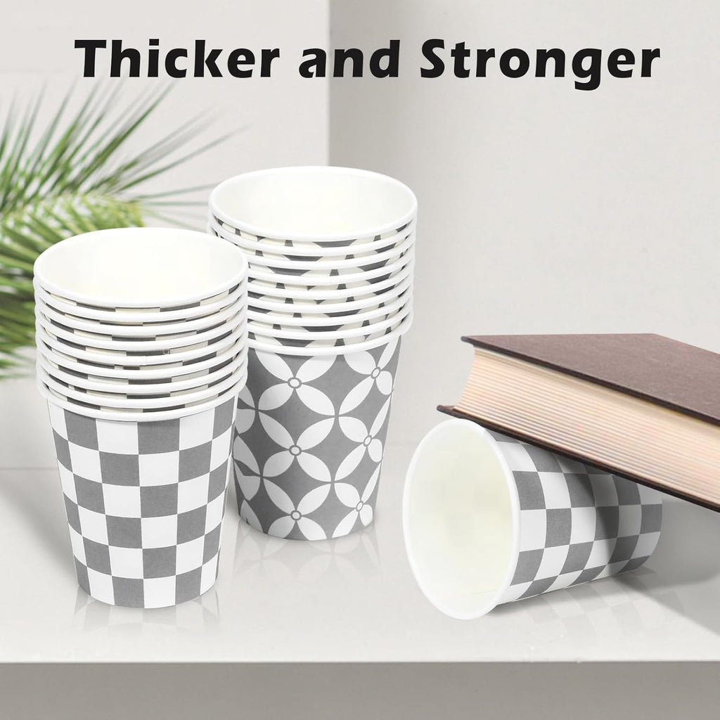 Lamosi Disposable Paper Cups Gray Small 3 oz Cups, 300 Count