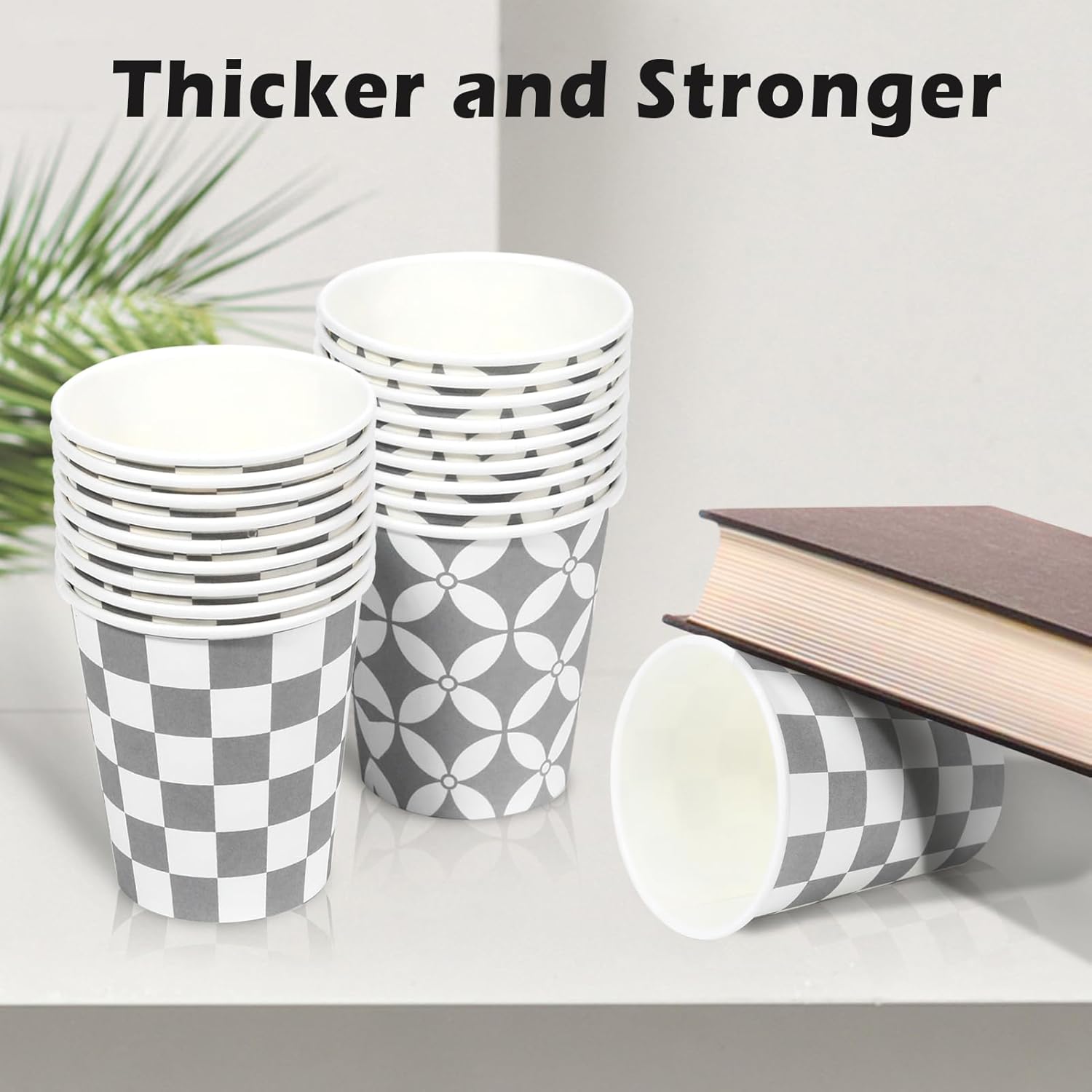 Lamosi Disposable Paper Cups Gray Small 3 oz Cups, 300 Count