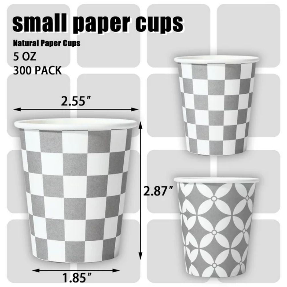 Lamosi Disposable Paper Cups Gray Small 3 oz Cups, 300 Count
